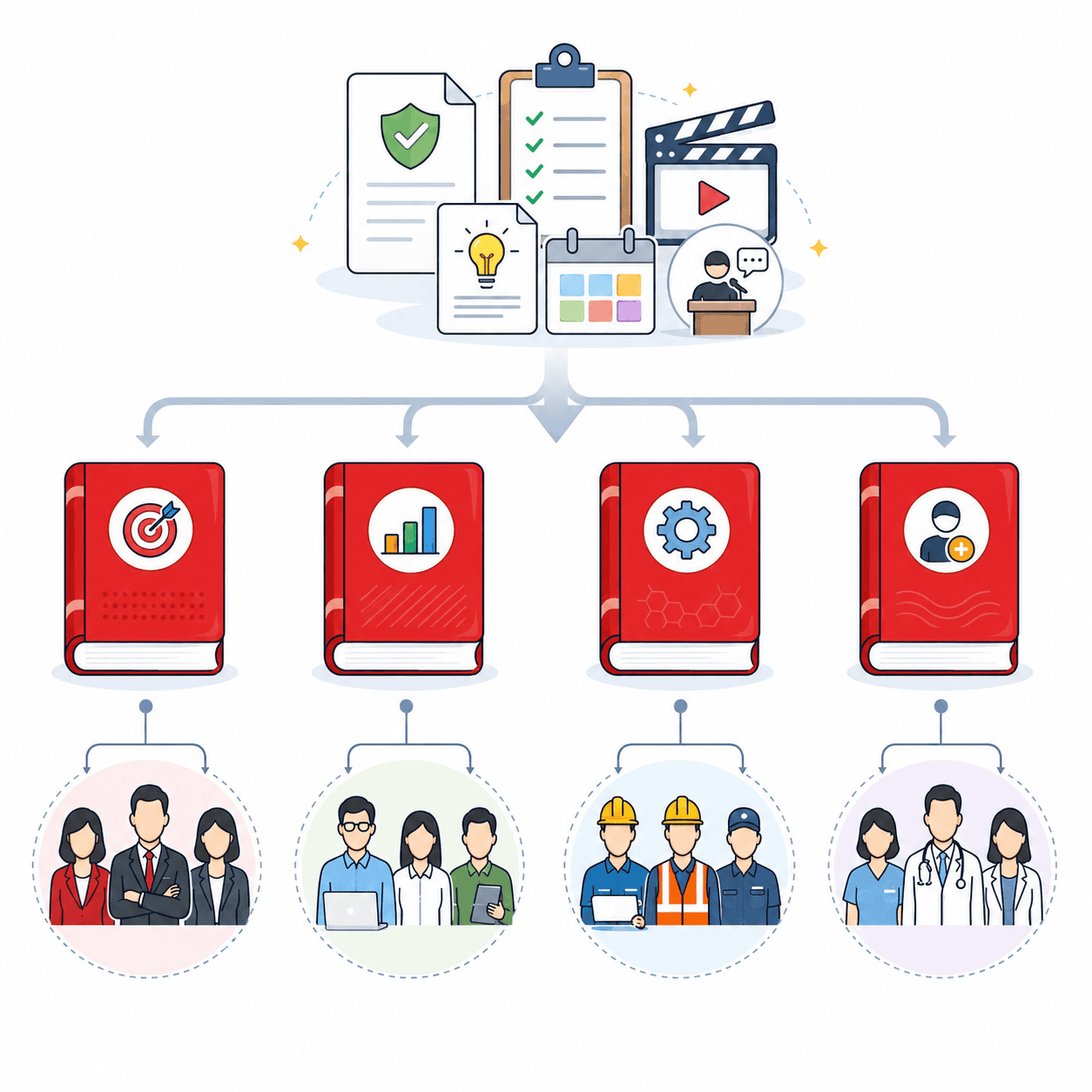 one source of truth resulting in multiple targeted courses to different audiences